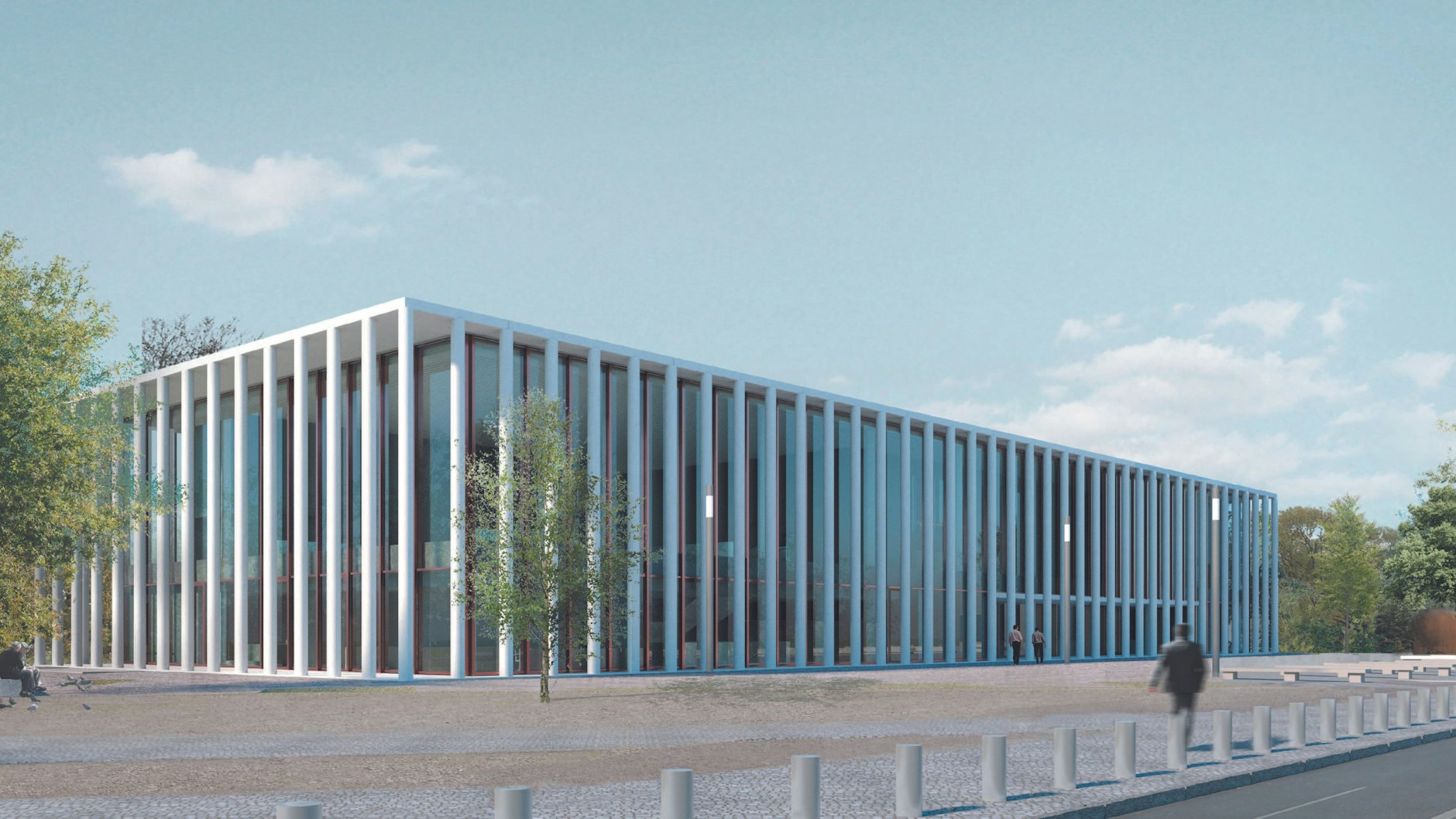 So soll es aussehen: das geplante Besucher- und Informationszentrum des Bundestags. Das Dach soll von hässlichen Technik-Aufbauten verschont bleiben.