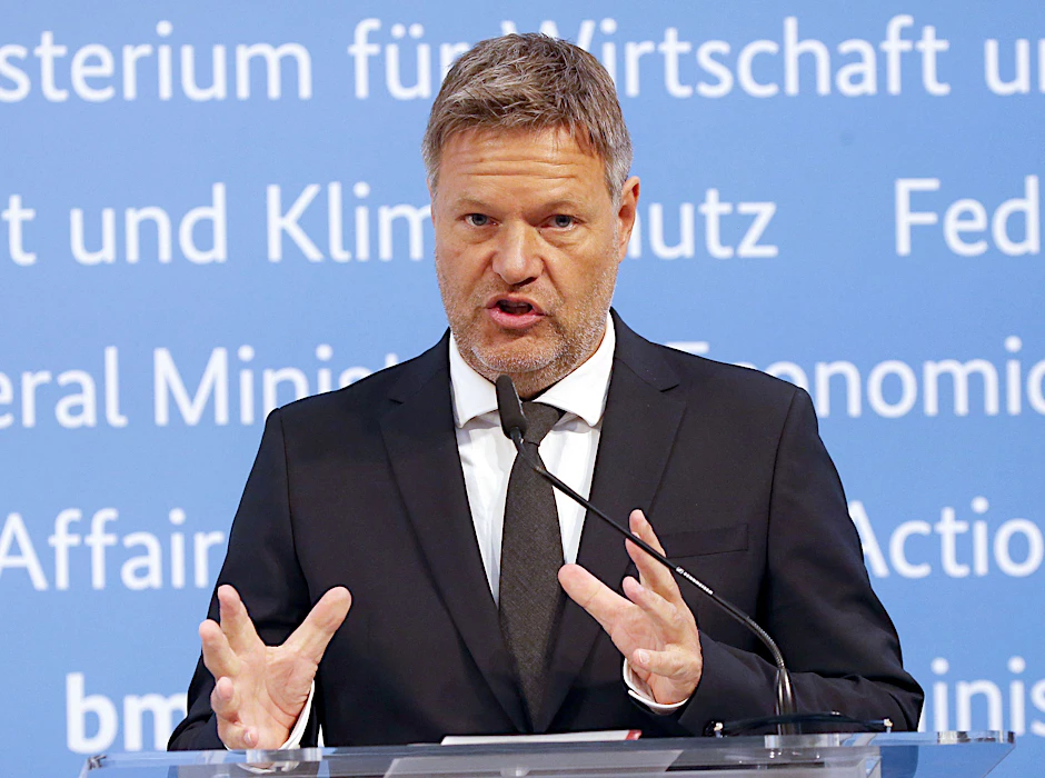 Bundeswirtschaftsminister Robert Habeck (Bündnis 90/Die Grünen) am Donnerstag in seinem Ministerium.