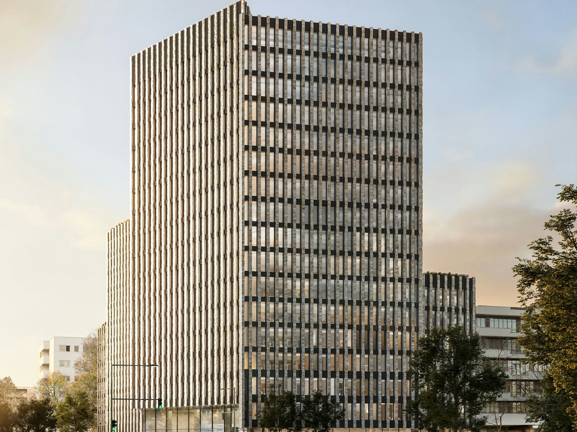 Hoch hinaus: 17 Stockwerke soll das geplante Hochhaus an der Kurfürsten-/Ecke Schillstraße in den Himmel ragen. Die Bauarbeiten haben begonnen.