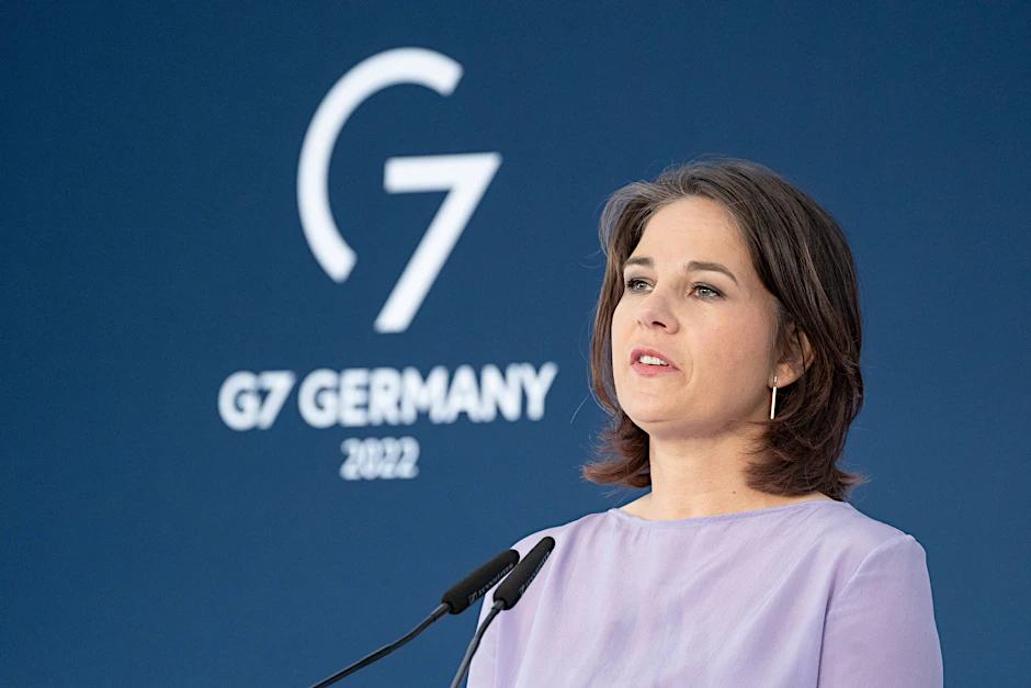 Außenministerin Annalena Baerbock&nbsp;beim G7-Treffen an der Ostsee.