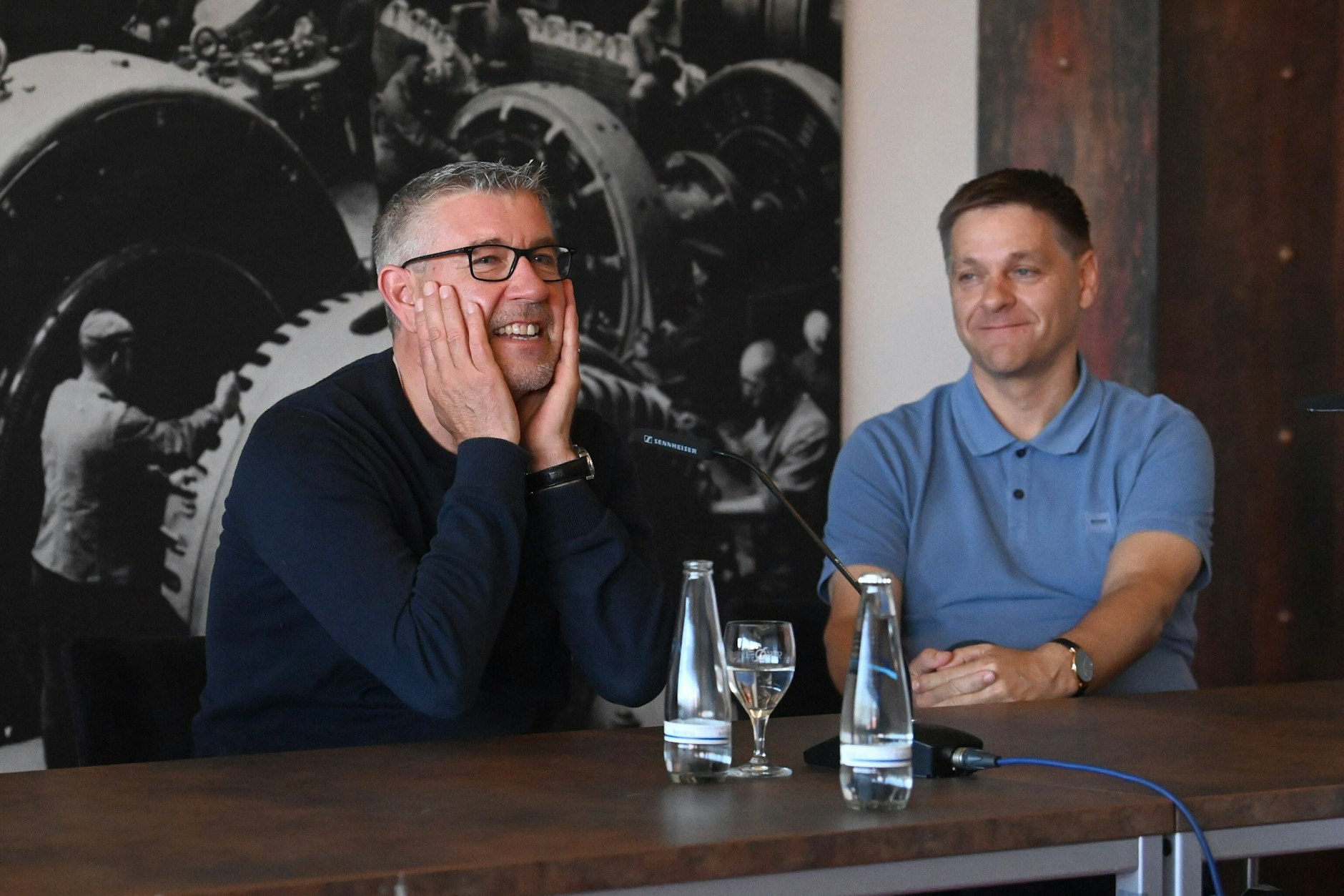 Urs Fischer, Trainer des 1. FC Union, und&nbsp;Manager Oliver Ruhnert planen die Zukunft der Köpenicker.