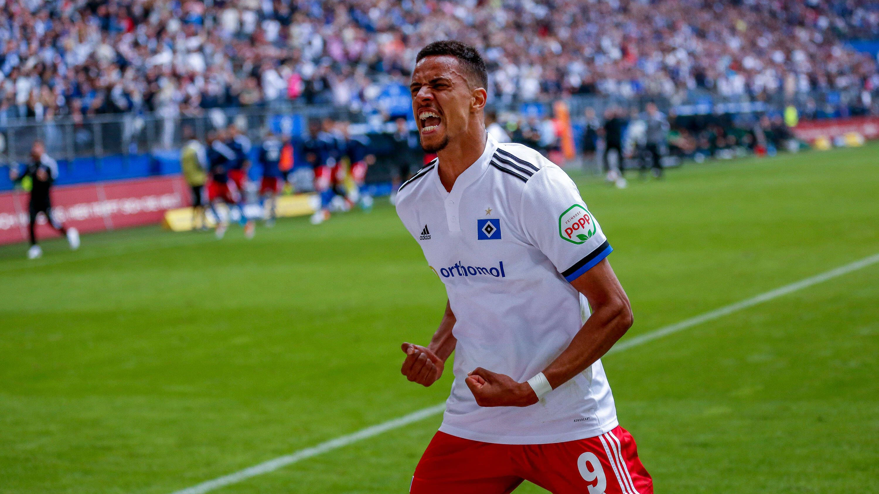 Robert Glatzel könnte mit dem HSV in der Relegation auf Hertha treffen.