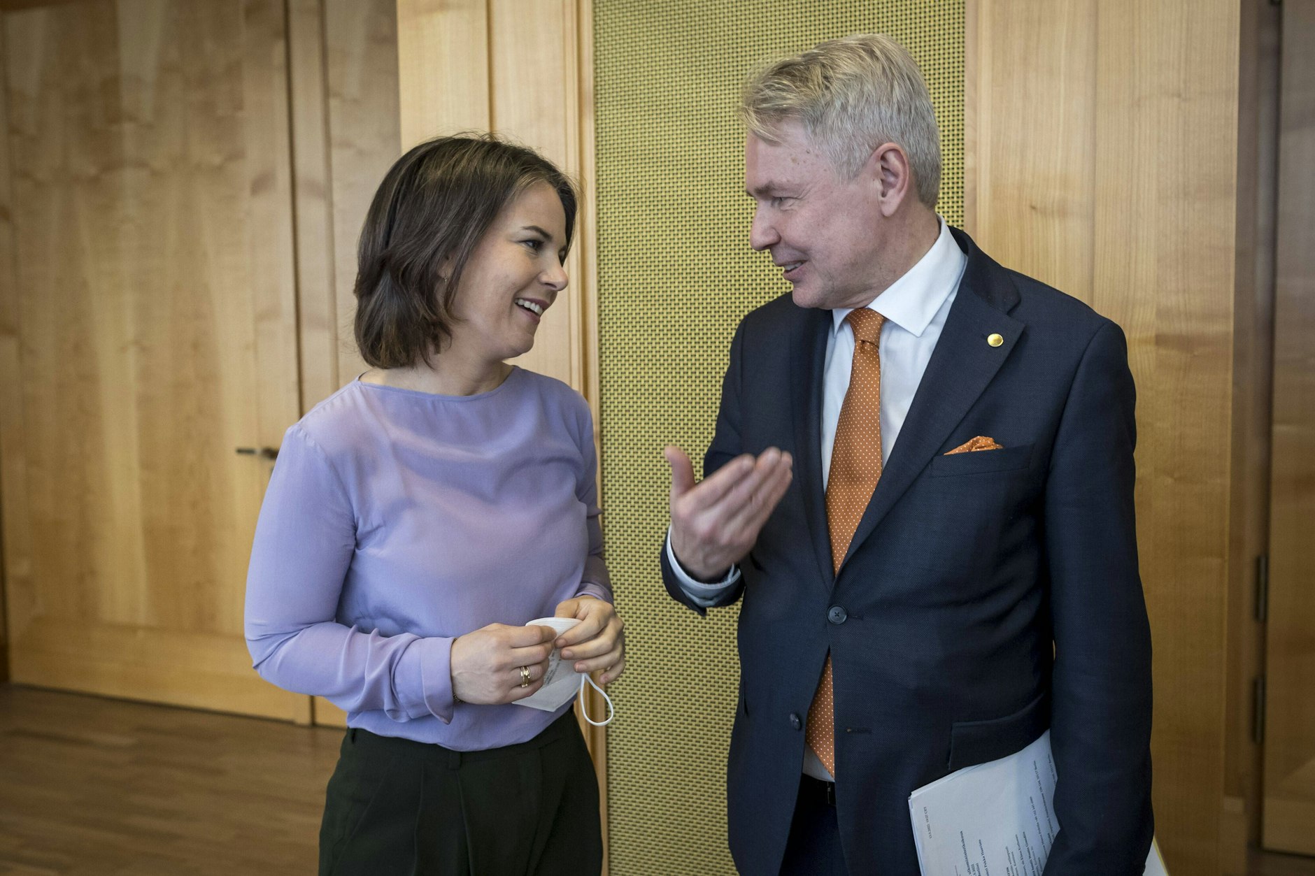 Bundesaußenministerin Annalena Baerbock mit ihrem finnischen Kollegen Pekka Haavisto.