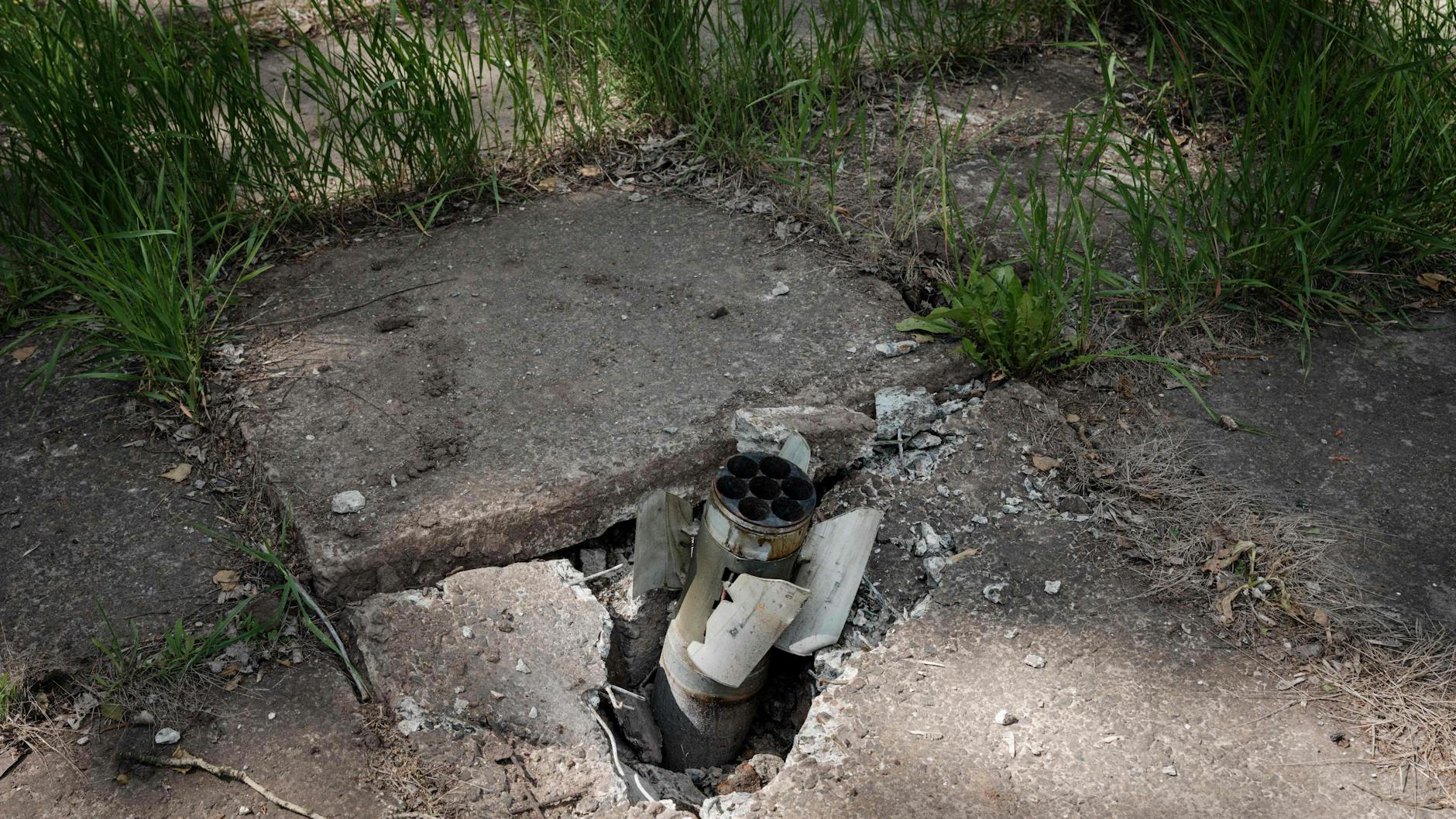 Nicht explodierte russische Rakete.