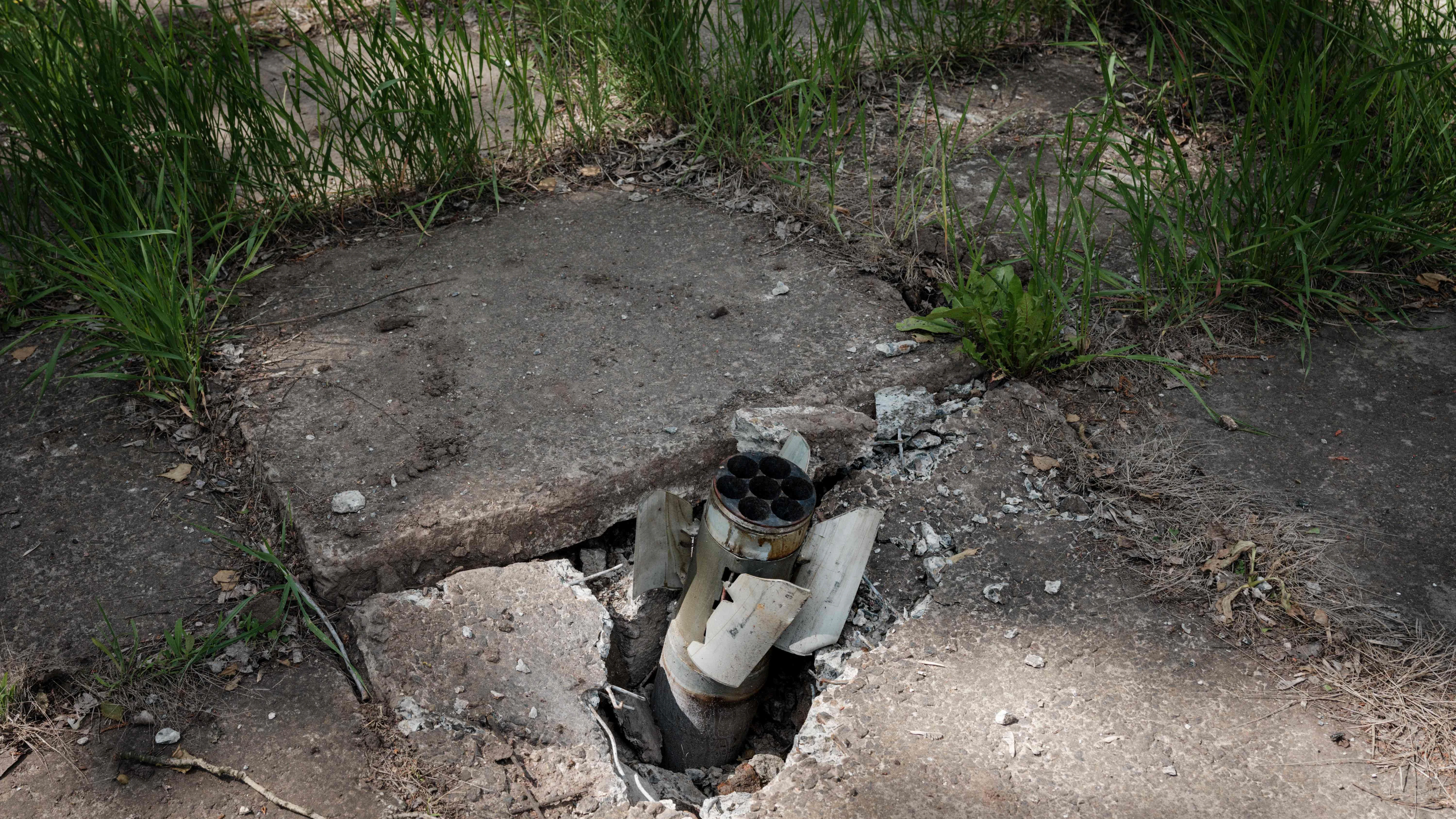Nicht explodierte russische Rakete.