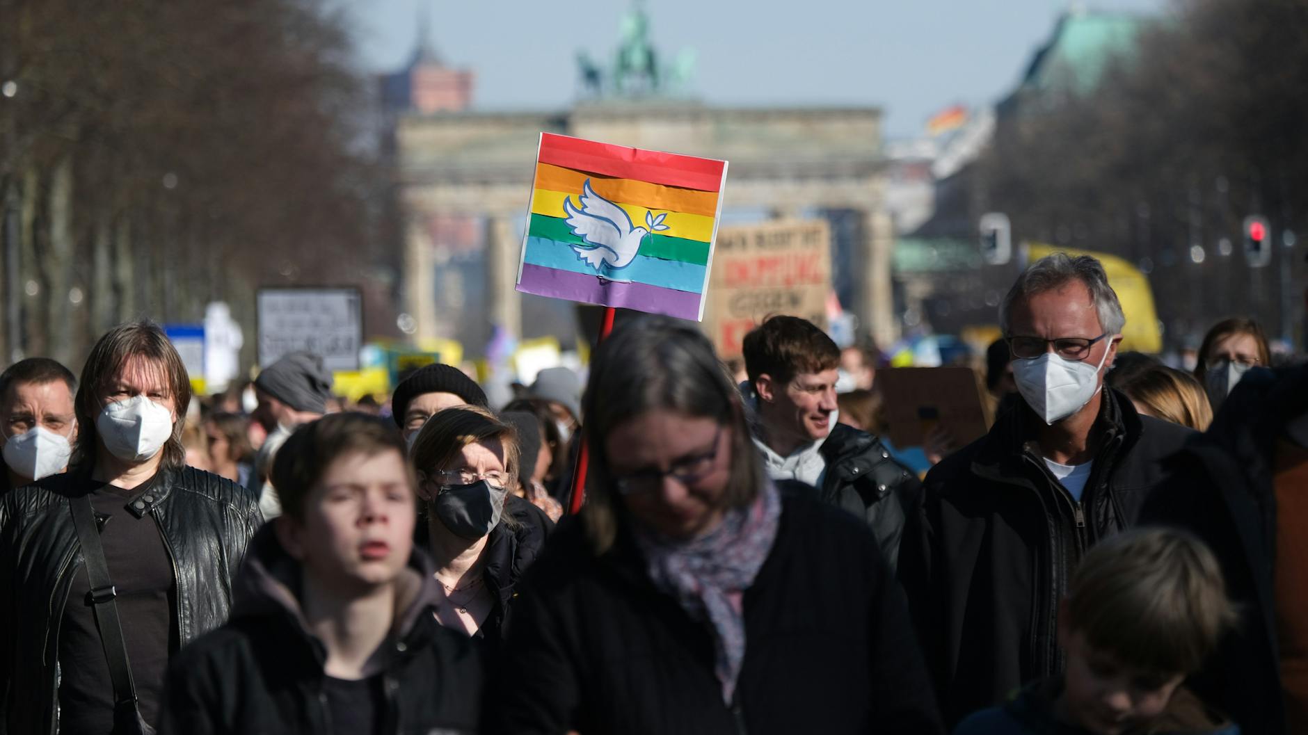 Demonstration gegen Krieg in der Ukraine im März in Berlin.