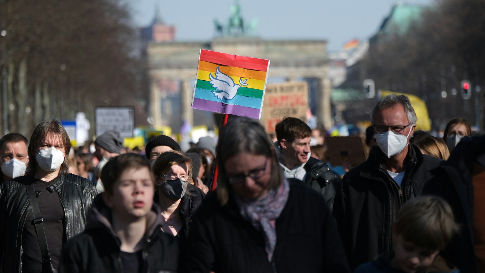 Demonstration gegen Krieg in der Ukraine im März in Berlin.