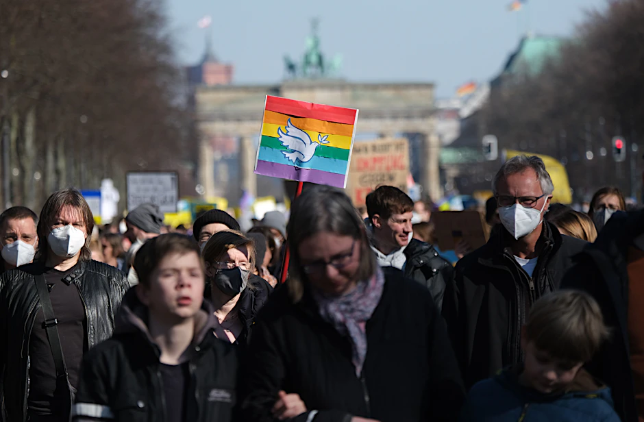 Demonstration gegen Krieg in der Ukraine im März in Berlin.
