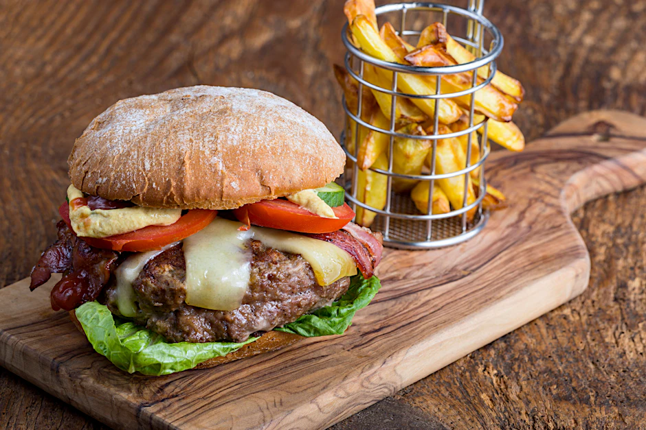 Der köstliche Burger - ein Hochgenuss. 