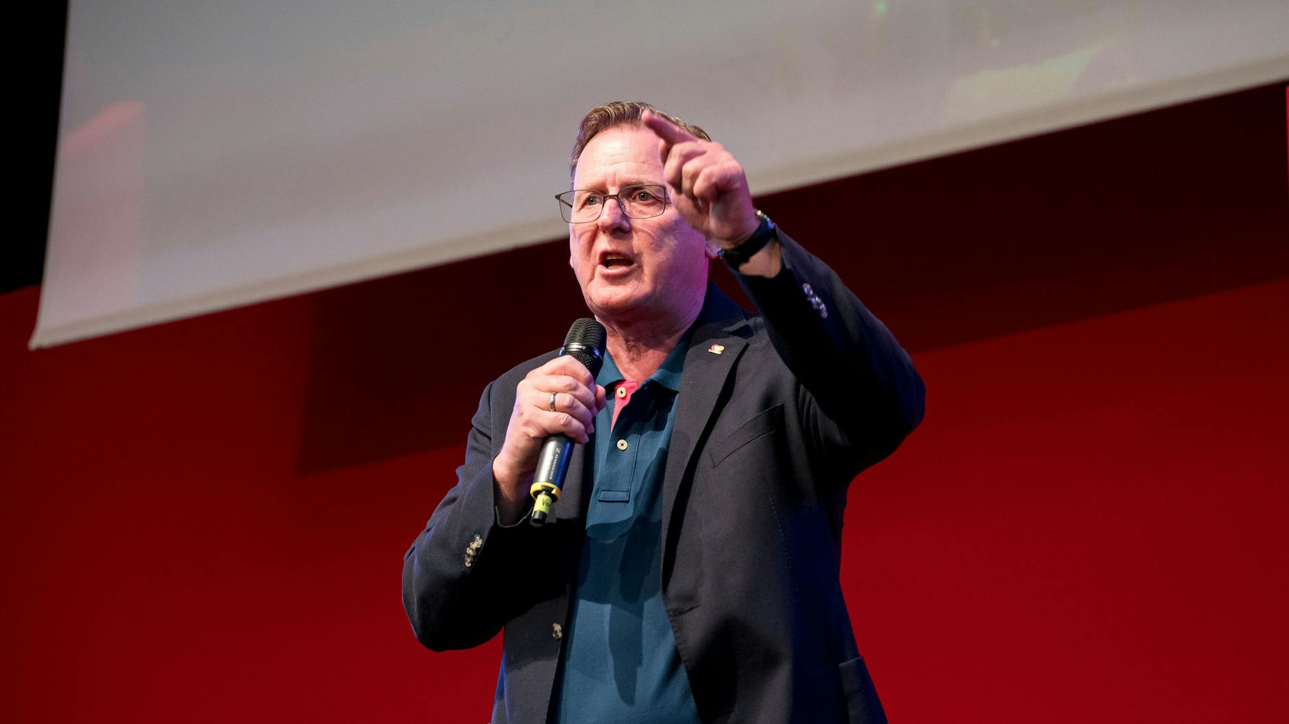 Bodo Ramelow auf dem Landesparteitag in Bad Blankenburg (Thüringen).