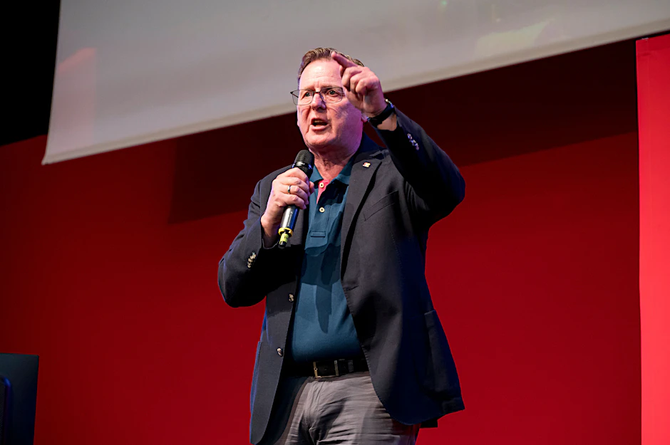 Bodo Ramelow auf dem Landesparteitag in Bad Blankenburg (Thüringen).