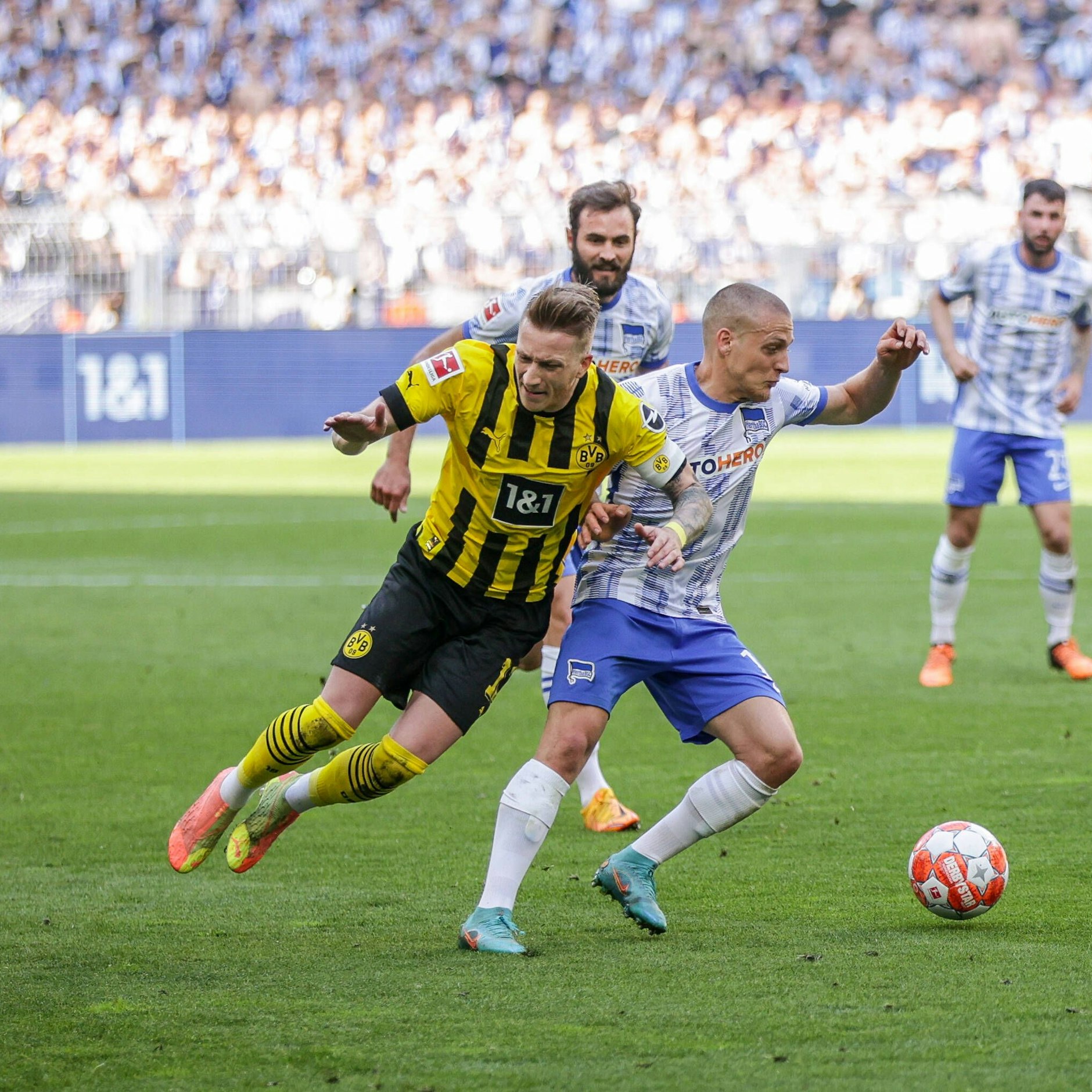 Herthas Vorzeigekämpfer Santiago Ascacibar kassierte beim 1:2 in Dortmund seine fünfte Gelbe Karte und war im Hinspiel gegen den HSV gesperrt.