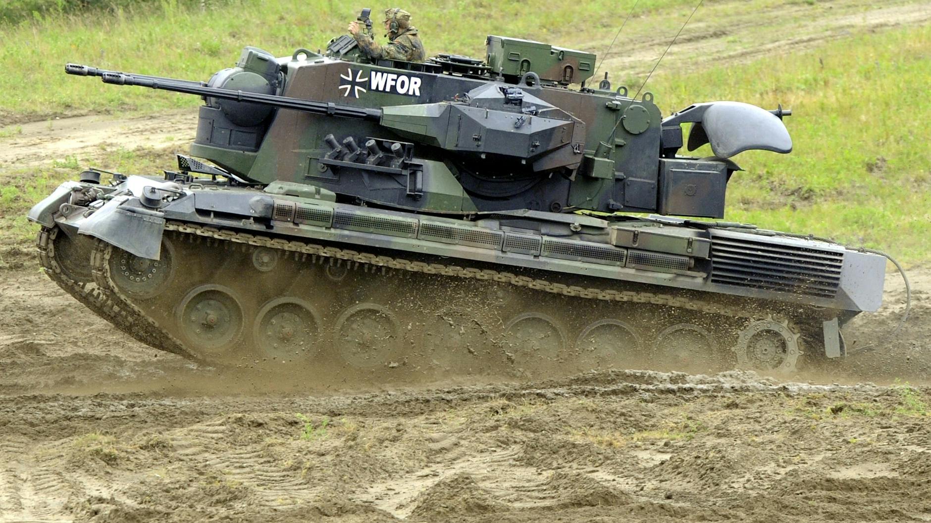Ein Flakpanzer vom Typ Gepard