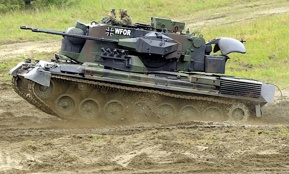 Ein Flakpanzer vom Typ Gepard