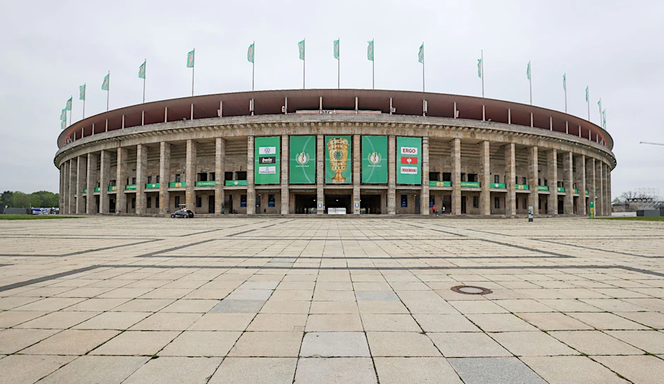 Sehnsuchtsort: Wie immer wird auch 2023 im Berliner Olympiastadion das Endspiel des DFB-Pokals ausgetragen. Vielleicht auch mit Hertha BSC und dem 1. FC Union.