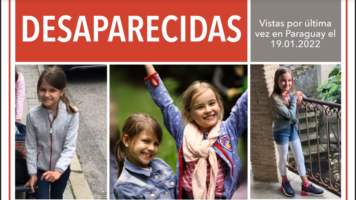 Auf dem Fahndungsfoto sind die entführten Mädchen zu sehen.