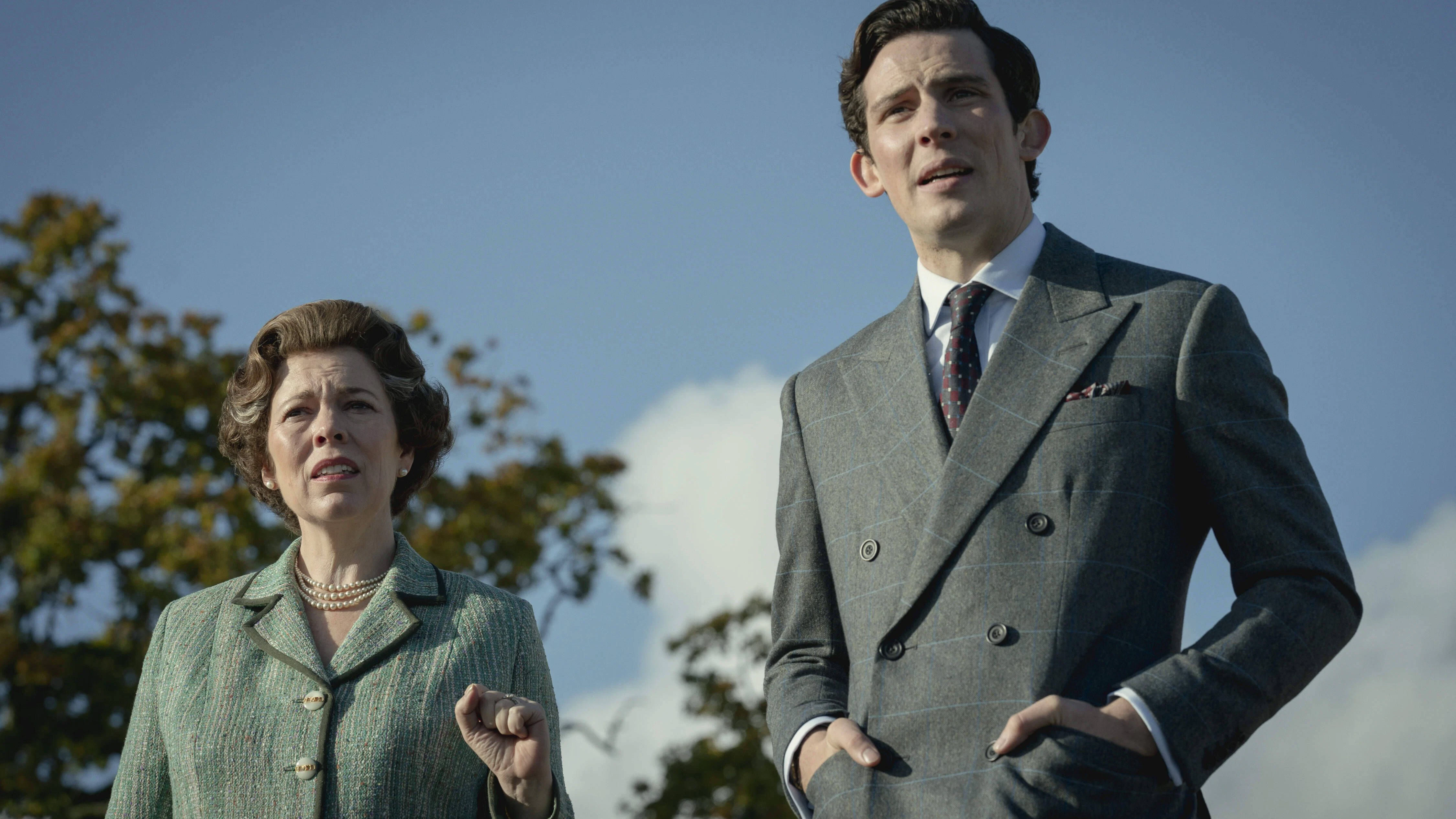 Unverkennbar: die ältere Queen, gespielt von Olivia Colman, daneben Josh O’Connor als Sohnemann Prinz Charles.