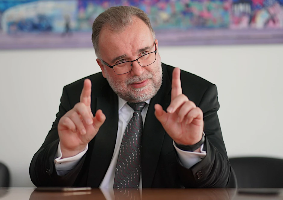 ARCHIV - «Es braucht unmissverständliche, zielgenaue und langfristig durchhaltbare Sanktionen, die den Aggressor stärker bestrafen als uns Europäer»: BDI-Präsident Siegfried Russwurm.  