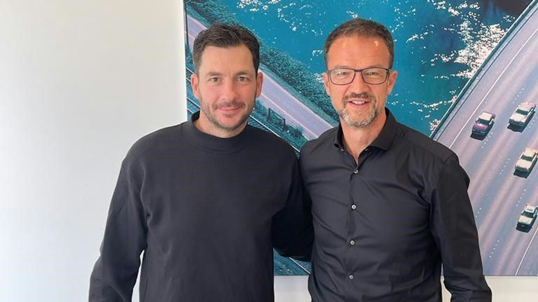 Sportchef Fredi Bobic (r.) und Sandro Schwarz, der neue Cheftrainer von Hertha BSC