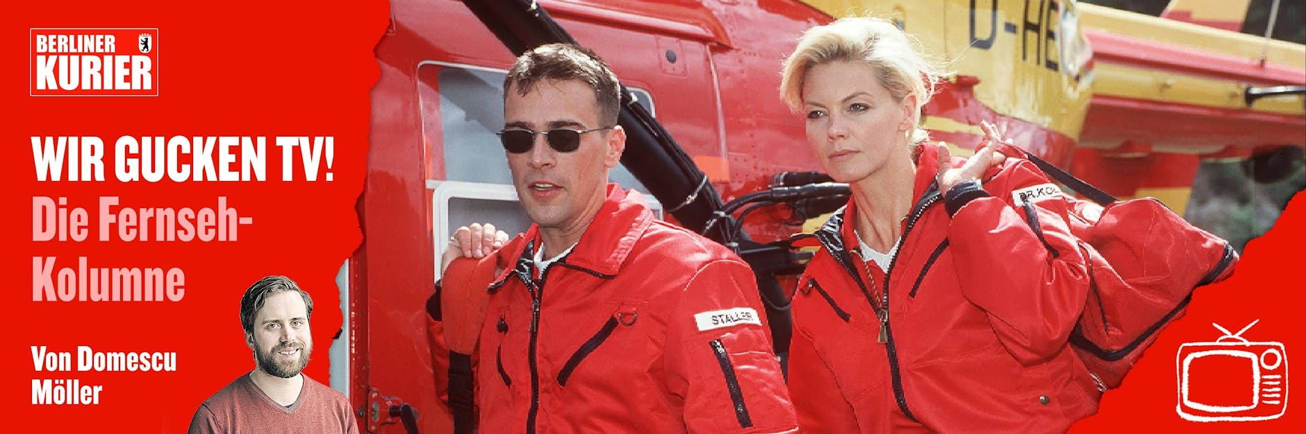 Wolfgang Krewe und Anja Freese als Ralf Staller und Dr. Gabi Kollmann in Medicopter 117.