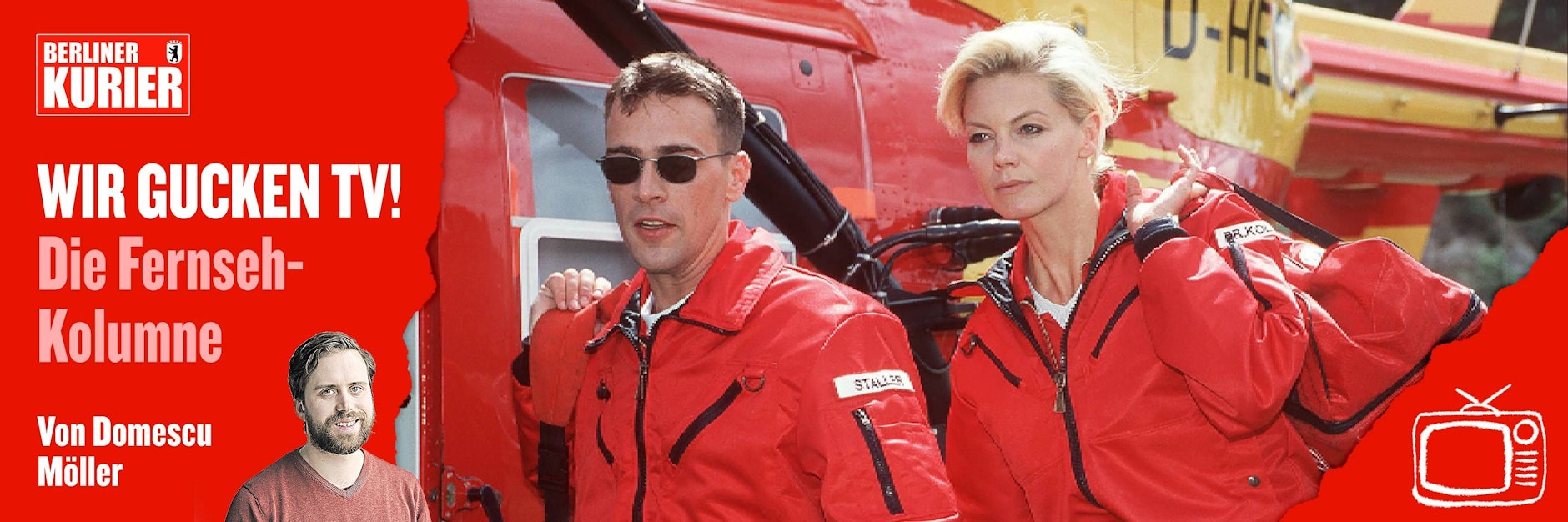 Wolfgang Krewe und Anja Freese als Ralf Staller und Dr. Gabi Kollmann in Medicopter 117.