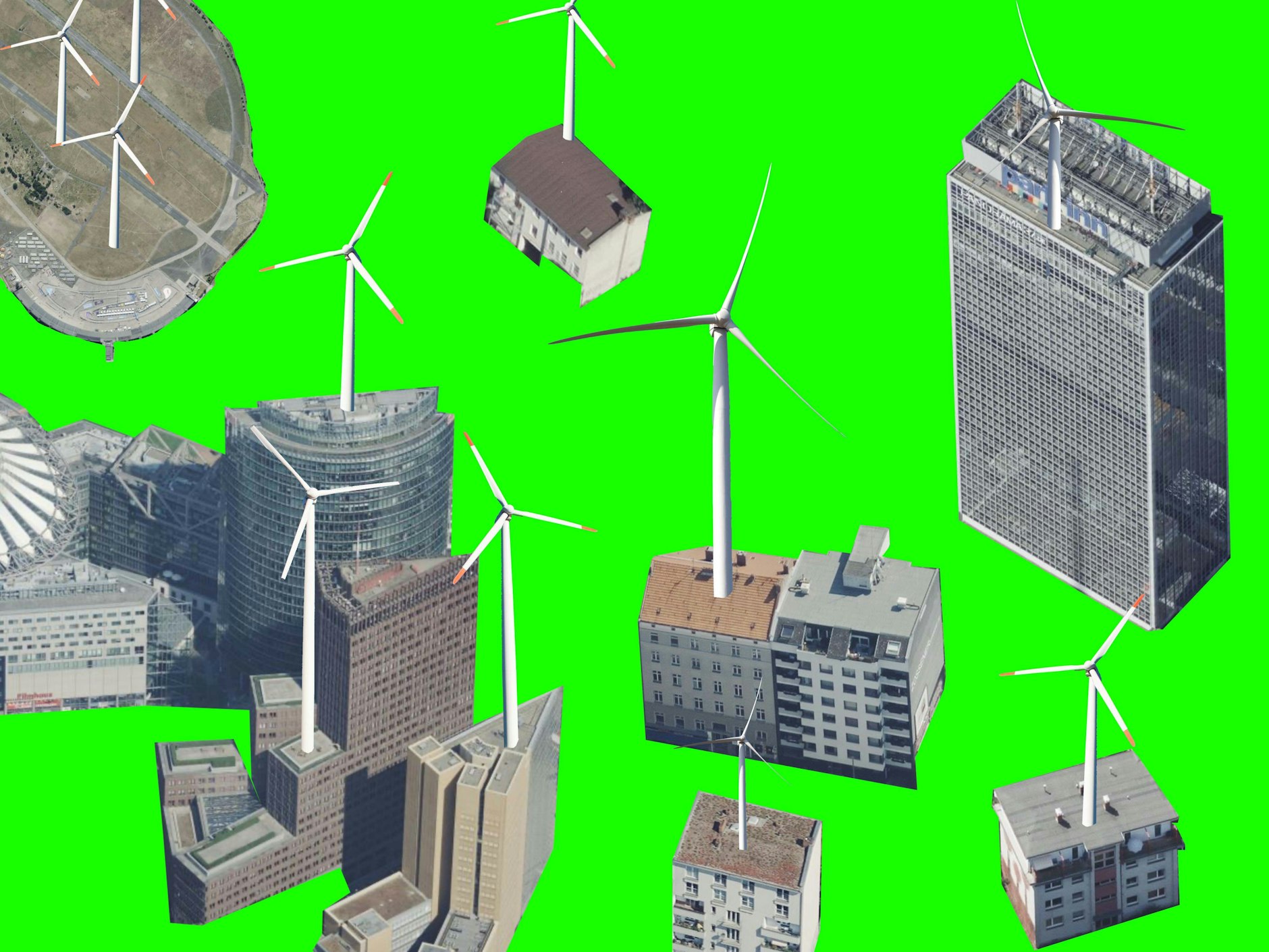 So ähnlich könnten Windräder in Berlin verteilt werden, wenn es nach den Grünen ginge.