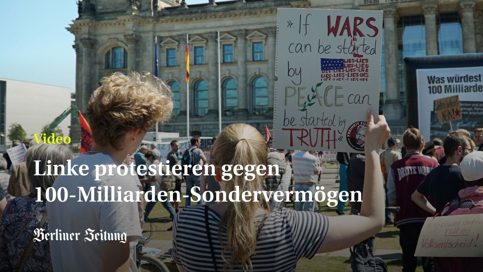Linke protestieren gegen 100-Milliarden-Sondervermögen