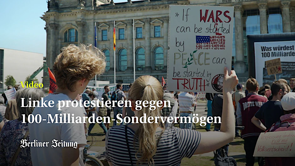 Video: Linke protestieren in Berlin gegen Sondervermögen