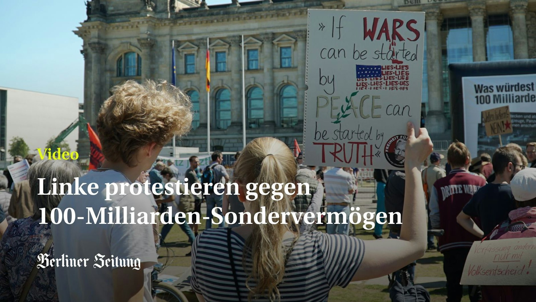 Linke protestieren gegen 100-Milliarden-Sondervermögen
