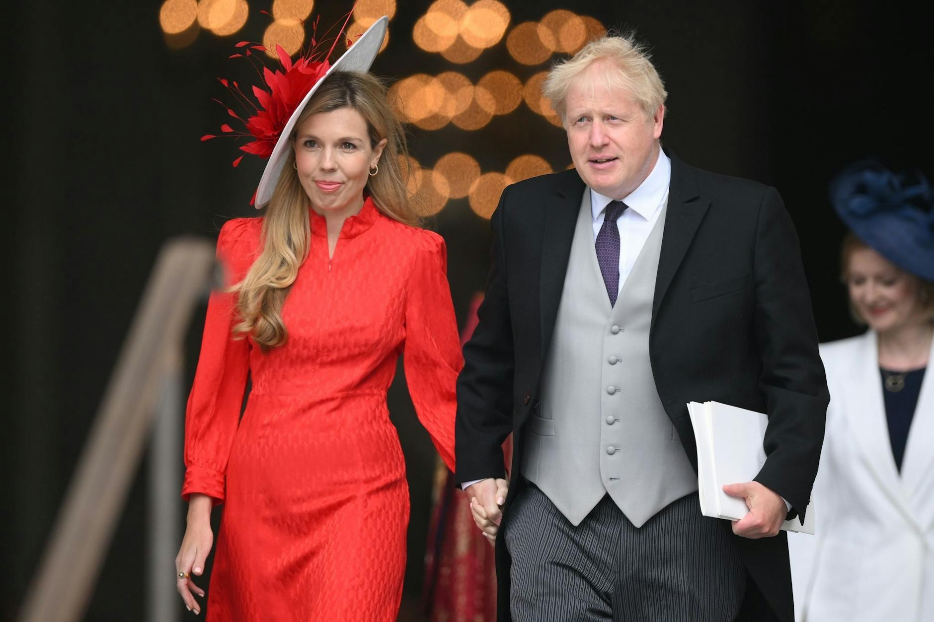 Premier Boris Johnson und seine Frau Carrie nahmen ebenfalls am Dankgottesdienst teil.