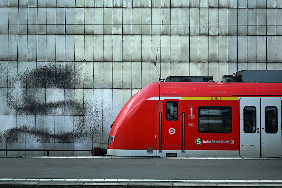 Eine Regionalbahn steht in einem Bahnhof.