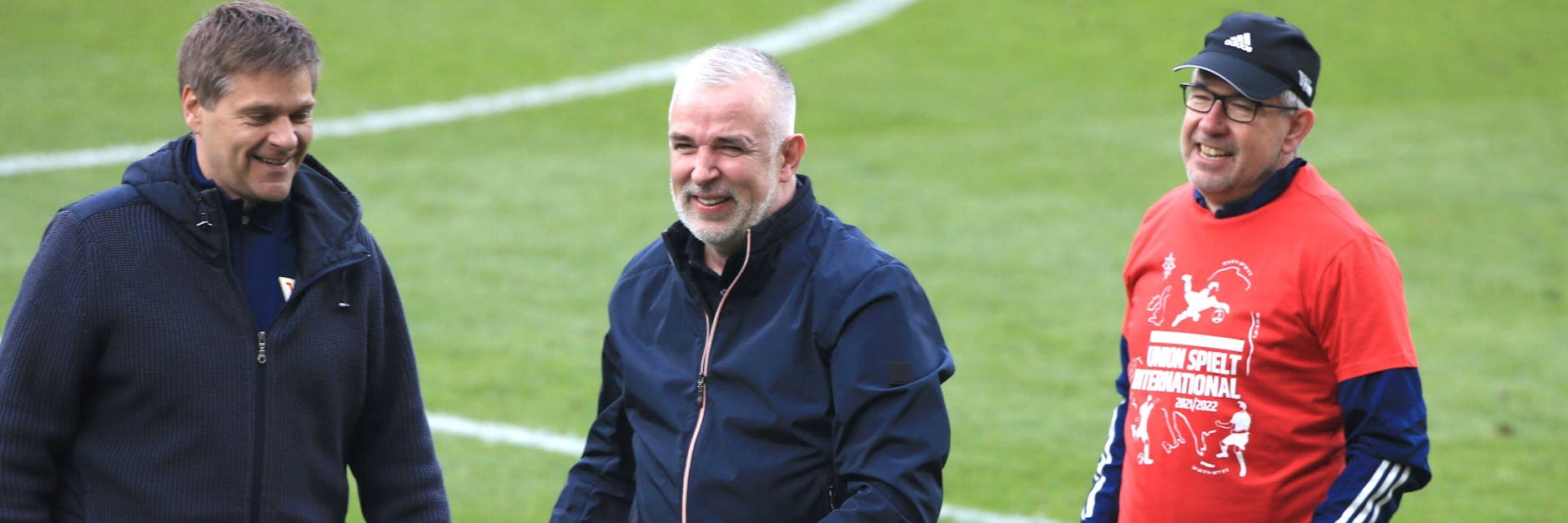 Die drei von der Försterei: Beim 1. FC Union stehen Manager Oliver Ruhnert (v.l.), Präsident Dirk Zingler und Cheftrainer Urs Fischer für den Erfolg.