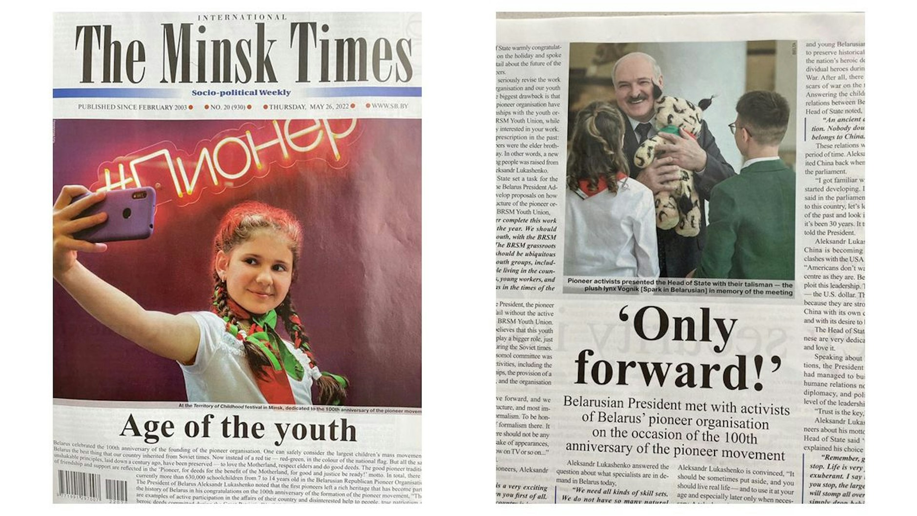 Propaganda-Artikel aus&nbsp;„The Minsk Times“