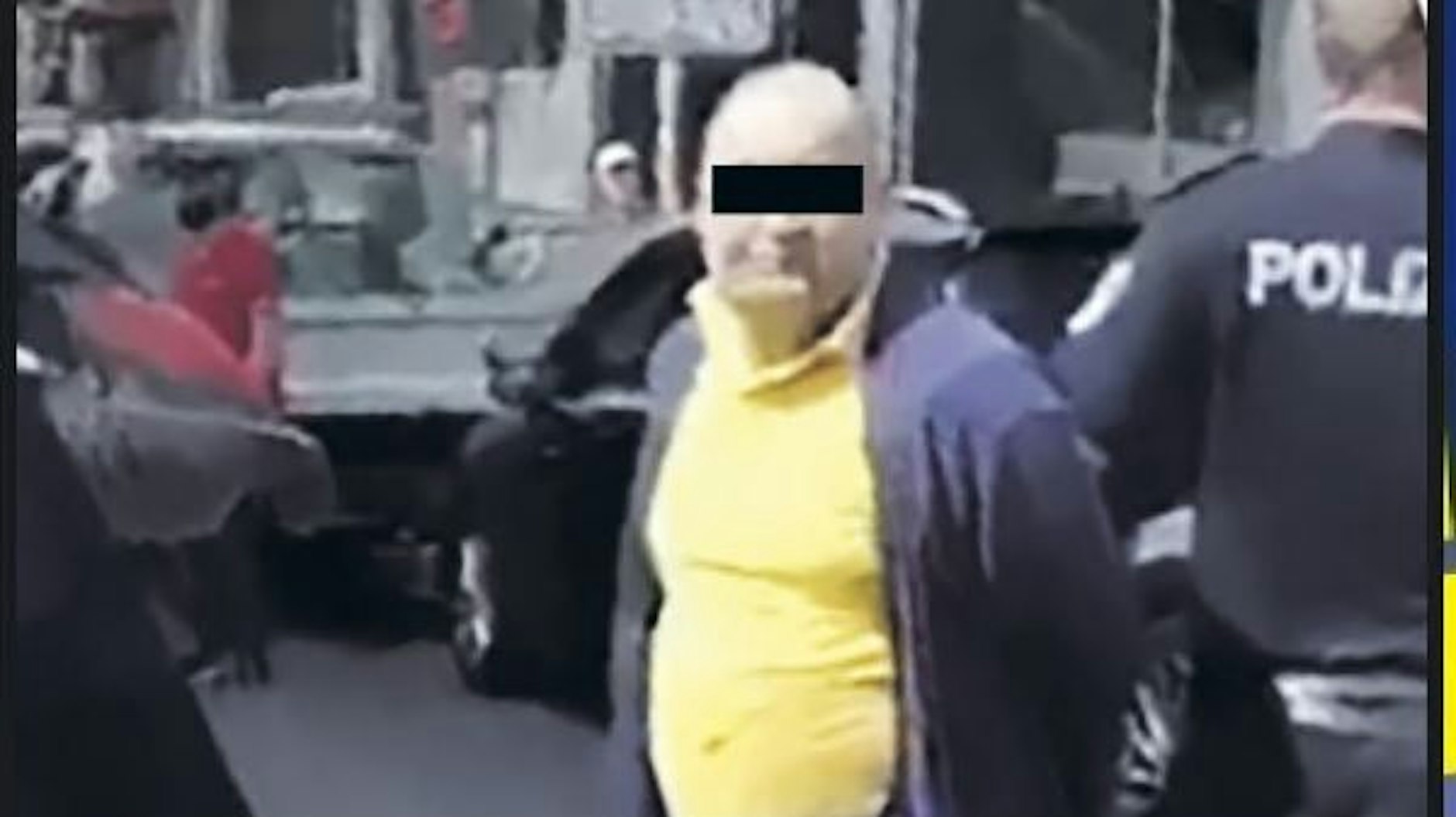 Der Amokfahrer nach seiner Festnahme. 