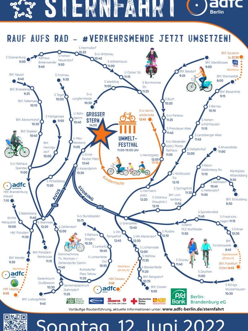 Sternfahrt am Sonntag. Auf diesen Routen tummeln sich die Radler.
