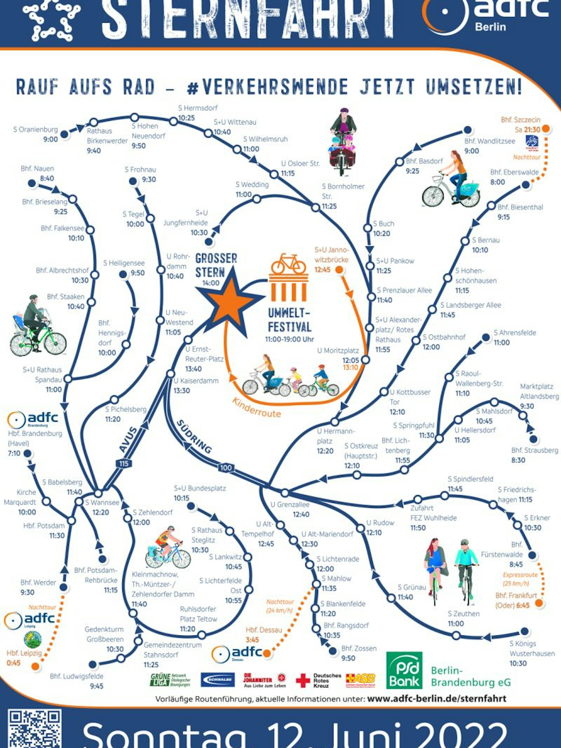 Sternfahrt am Sonntag. Auf diesen Routen tummeln sich die Radler.