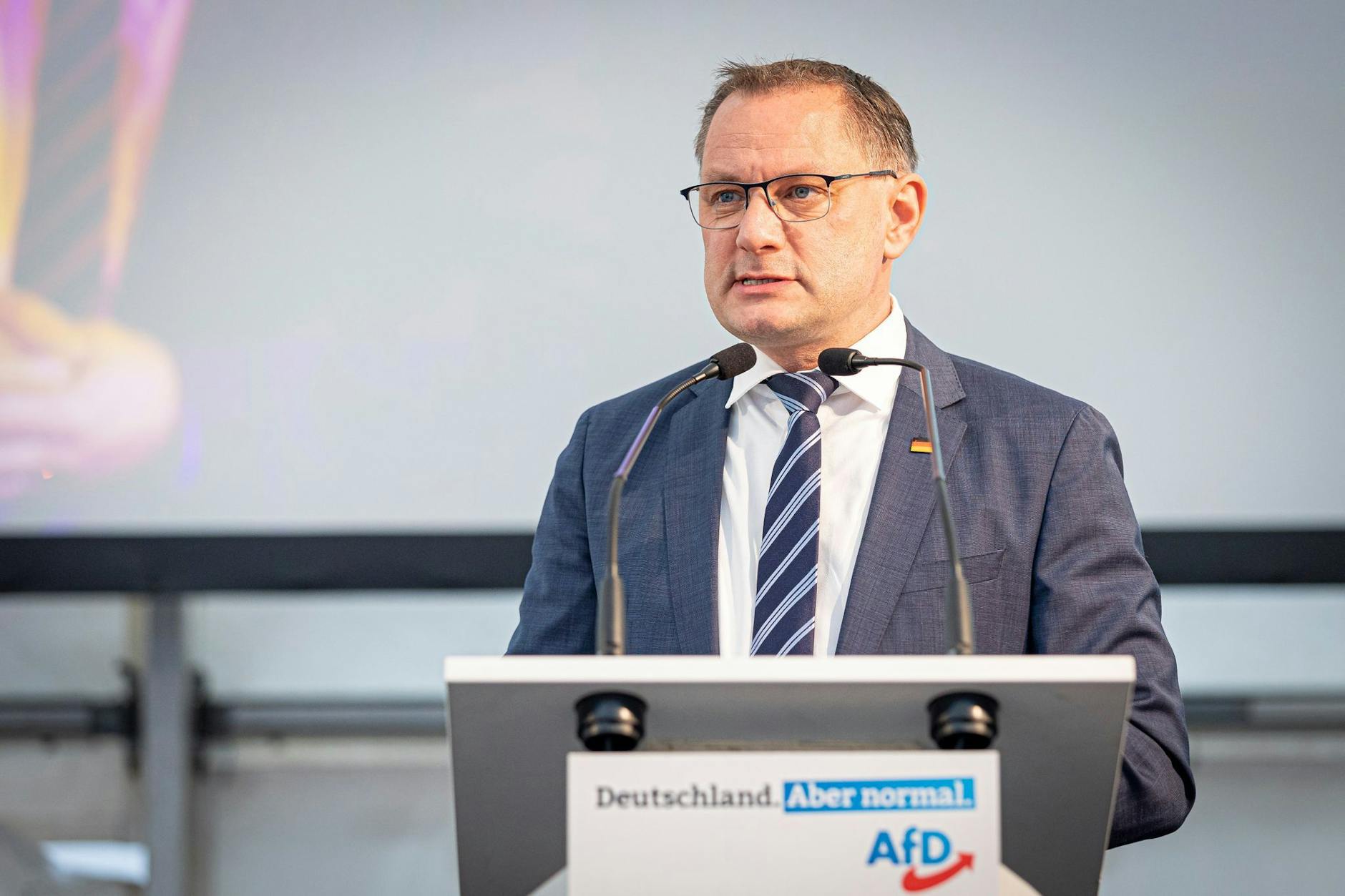 AfD-Bundessprecher Tino Chrupalla strebt erneut den Parteivorsitz an.