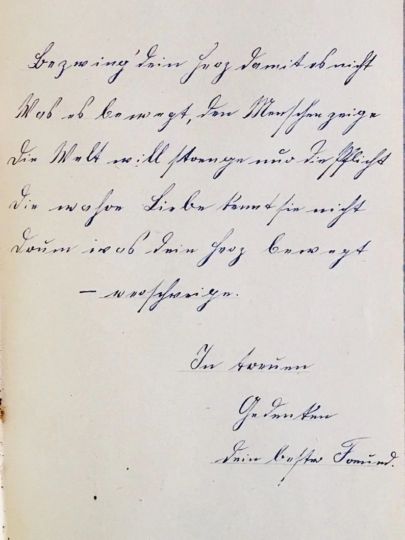 Gedicht aus dem Poesiealbum Gustav Herzbergs, 30er-Jahre.
