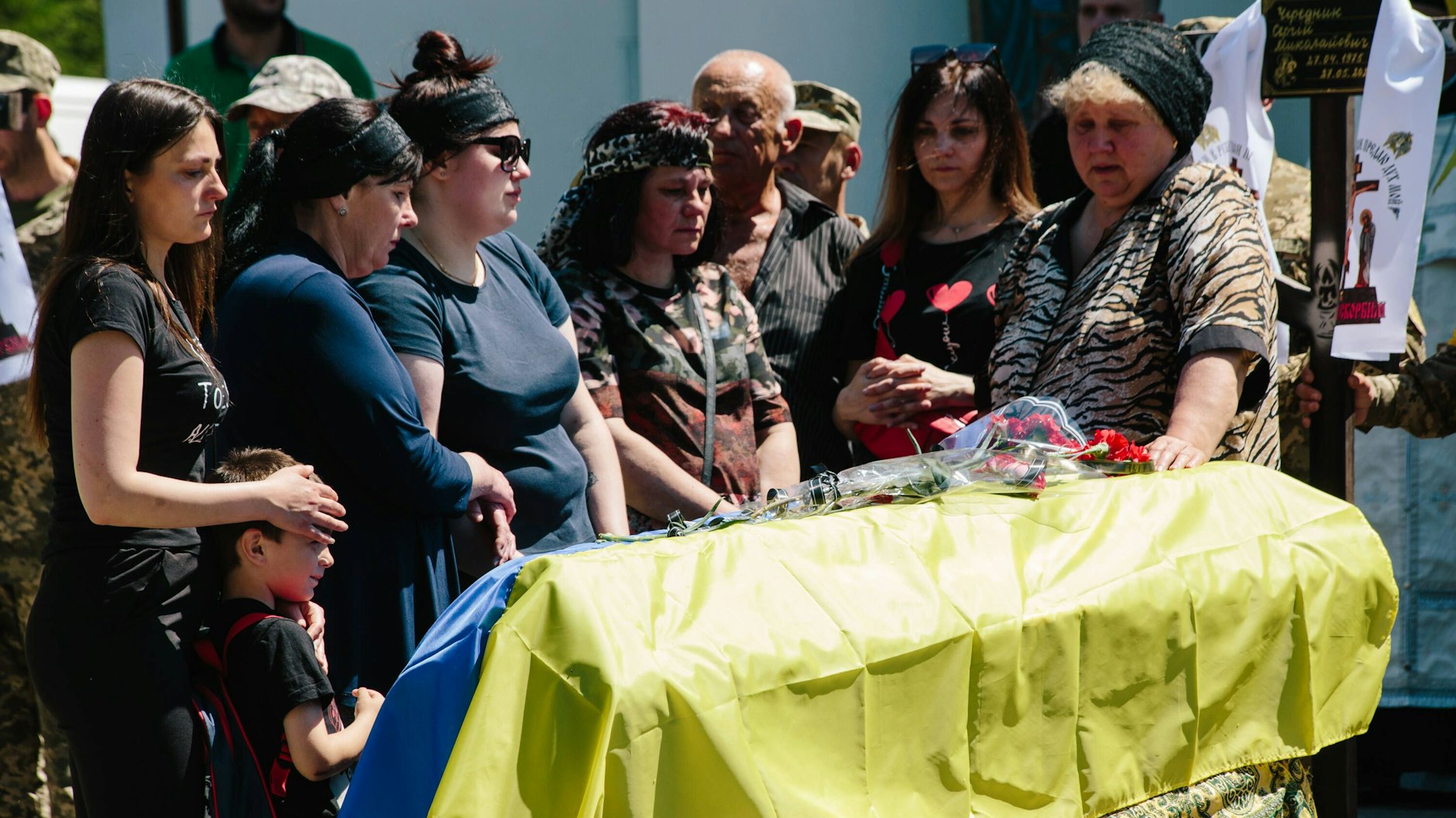 Trauerfeier für einen getöteten ukrainischen Soldaten.
