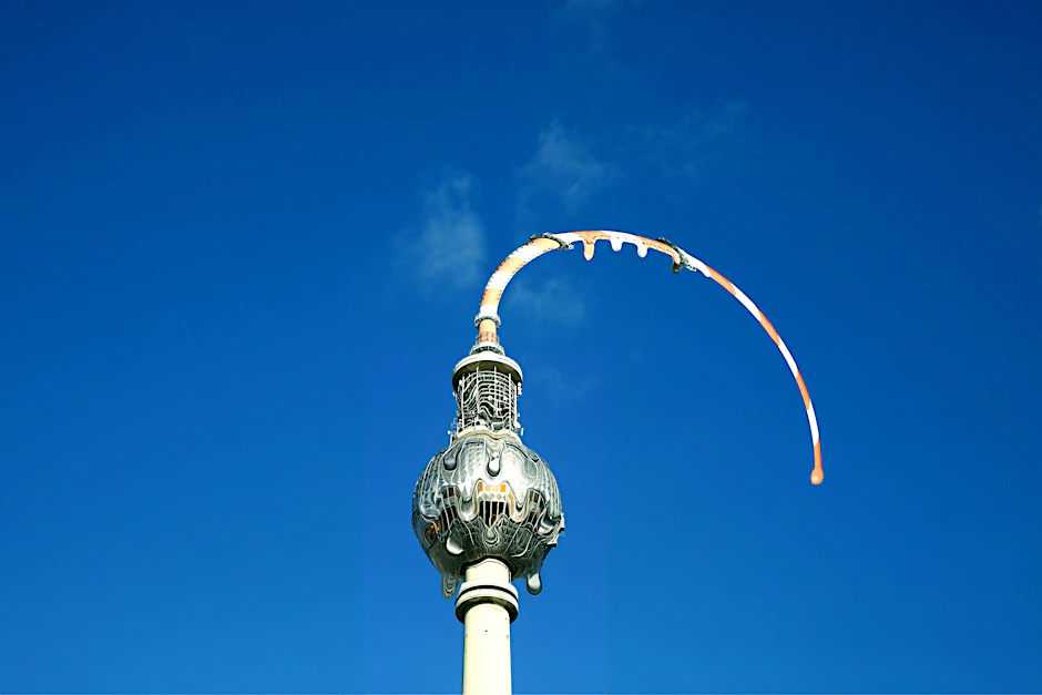 Am Wochenende soll es in Berlin über 35 Grad geben, das mag wohl auch der Fernsehturm nicht.