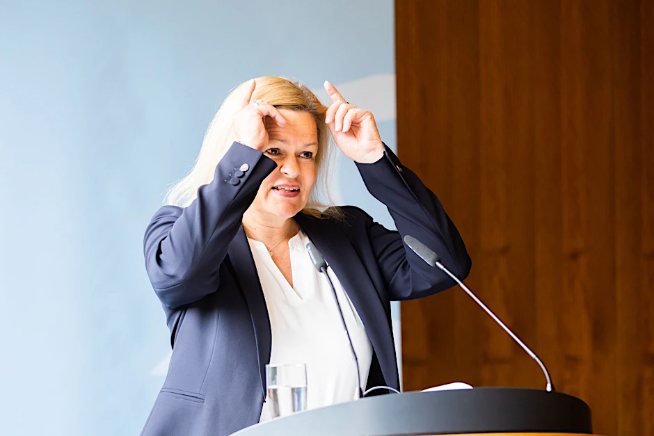 Bundesinnenministerin Nancy Faeser (SPD) spricht.  
