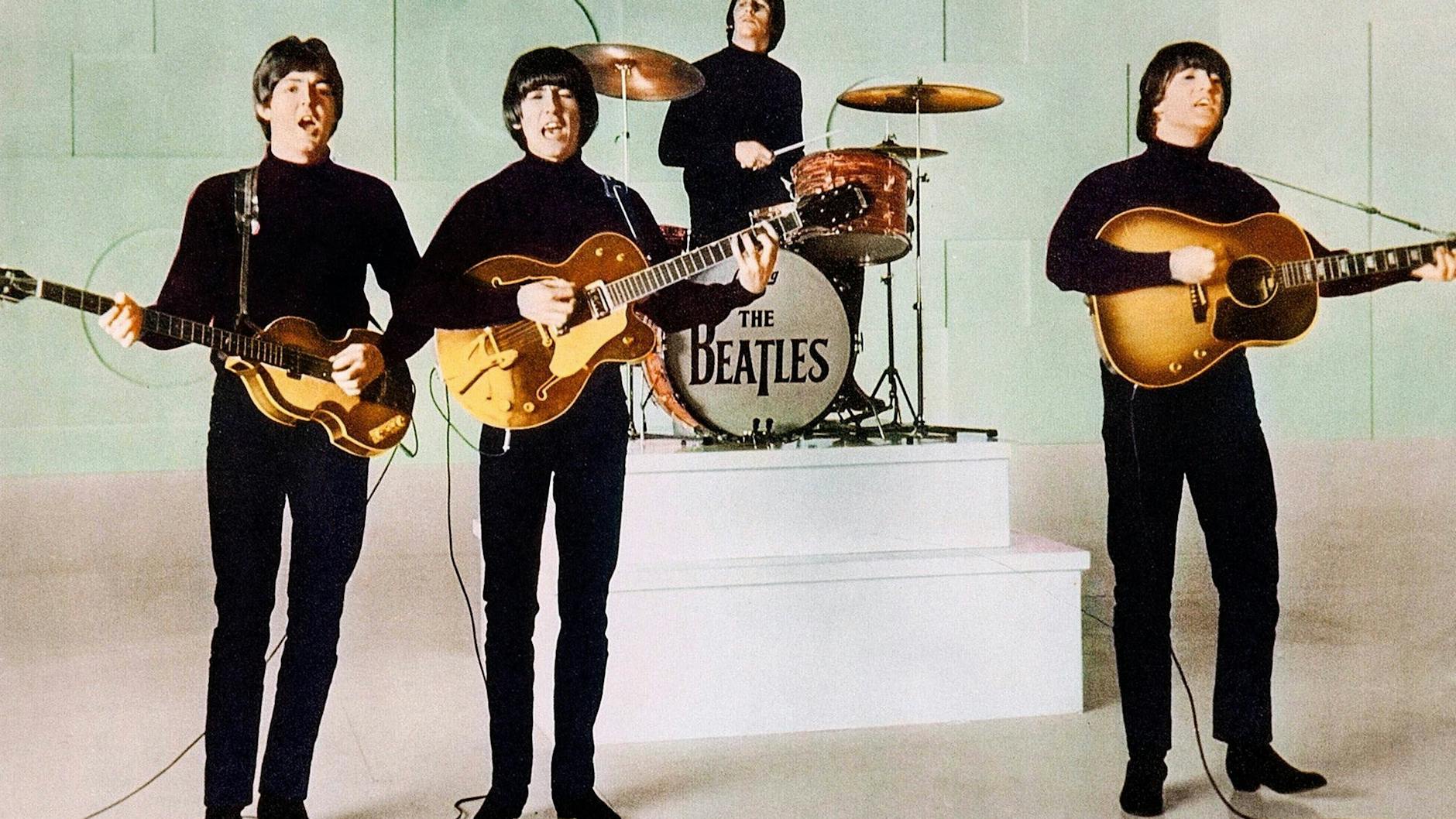Die Beatles: Paul McCartney, George Harrison, Ringo Starr & John Lennon, Szene aus dem Film: Help The Beatles