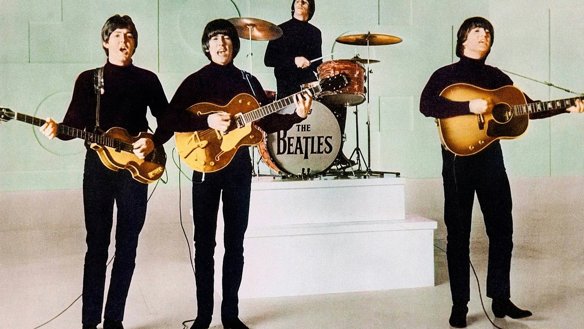 Die Beatles: Paul McCartney, George Harrison, Ringo Starr &amp; John Lennon, Szene aus dem Film: Help The Beatles