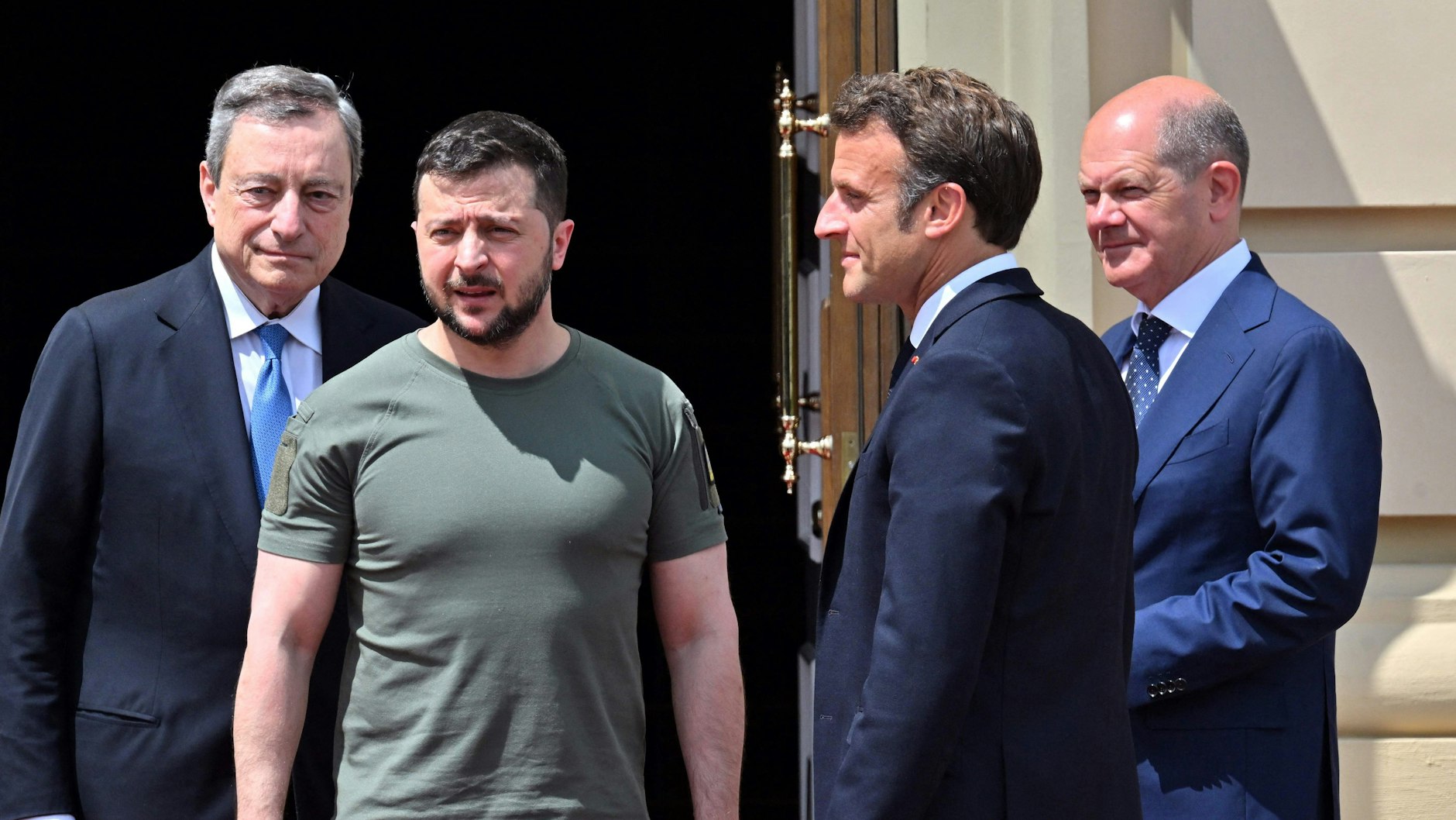 Selenskyj empfing Macron und Scholz sowie den italienischen Ministerpräsidenten Mario Draghi.