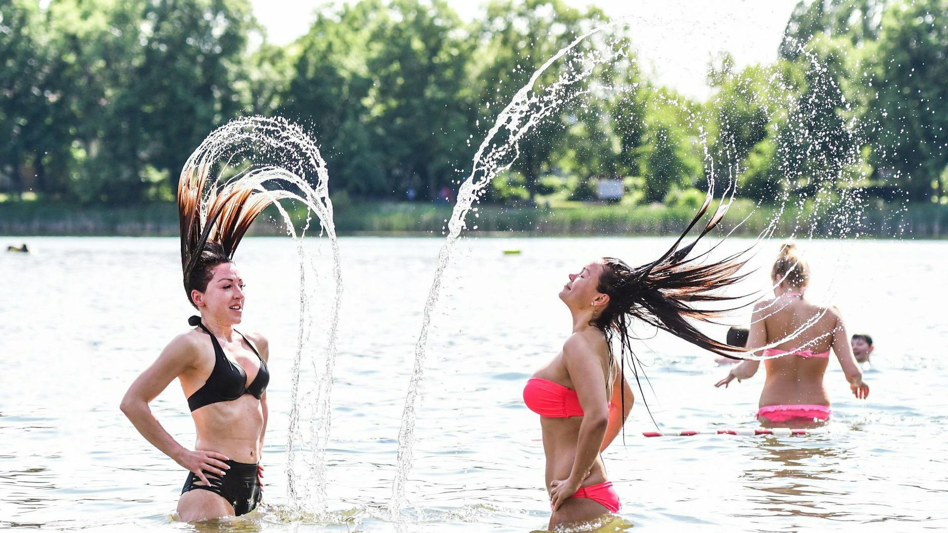 Abkühlung gibt’s am Orankesee auch: fast wie im Urlaub.