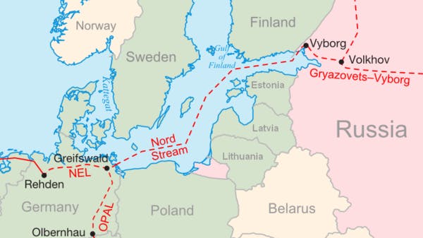 Der Verlauf der Pipeline Nord Stream 1