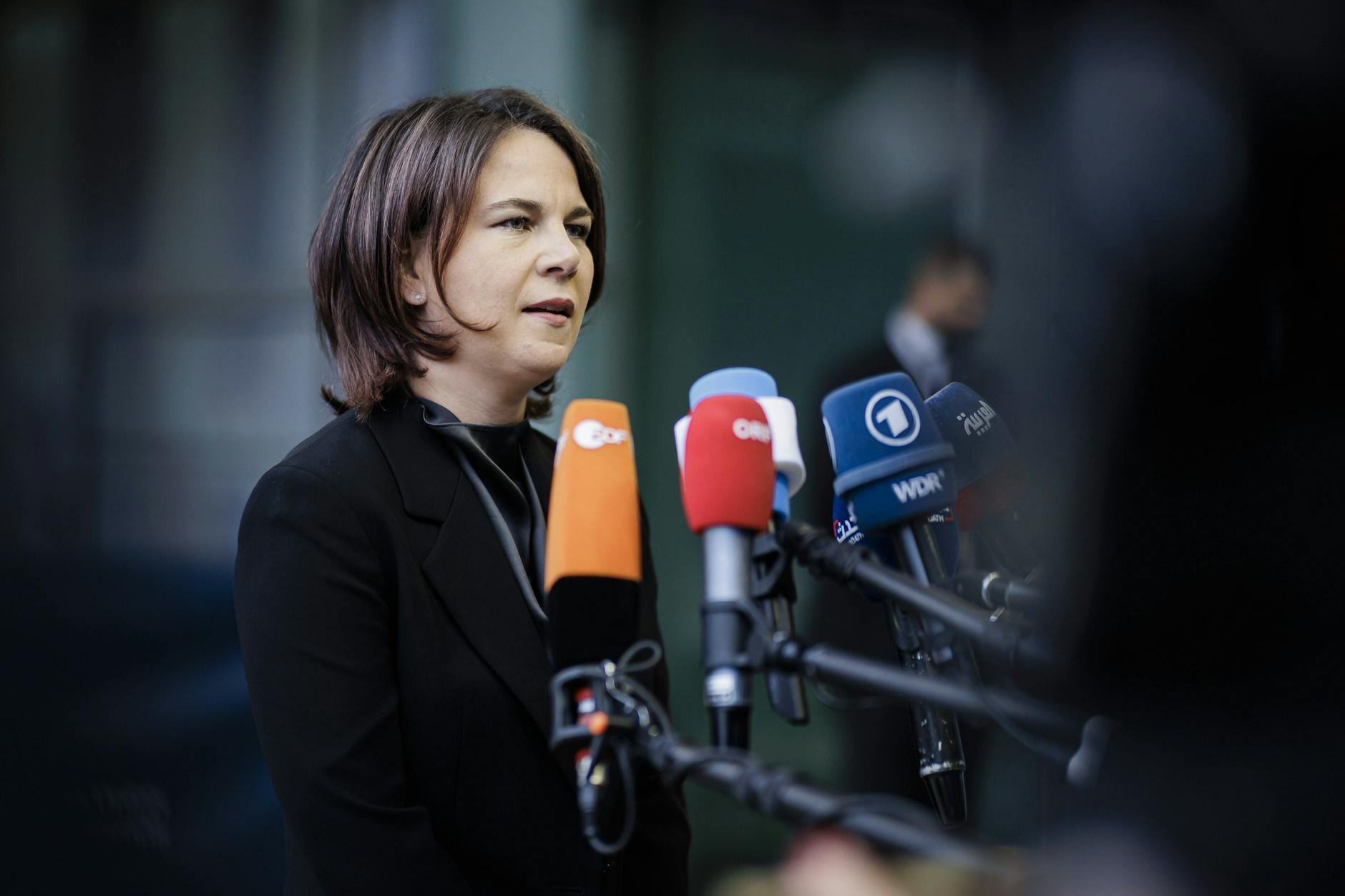 Ansage aus Luxemburg: Am Rand des Außenministertreffens warb Annalena Baerbock darum, Ukraine und Moldau zu EU-Beitrittskanditen zu erklären.