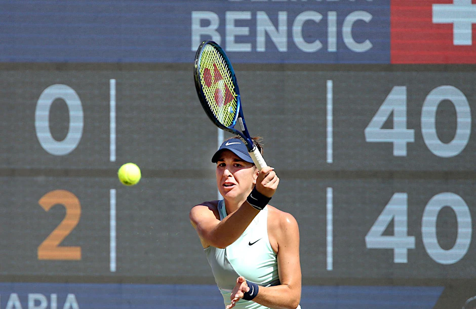 Belinda Bencic in Aktion.  