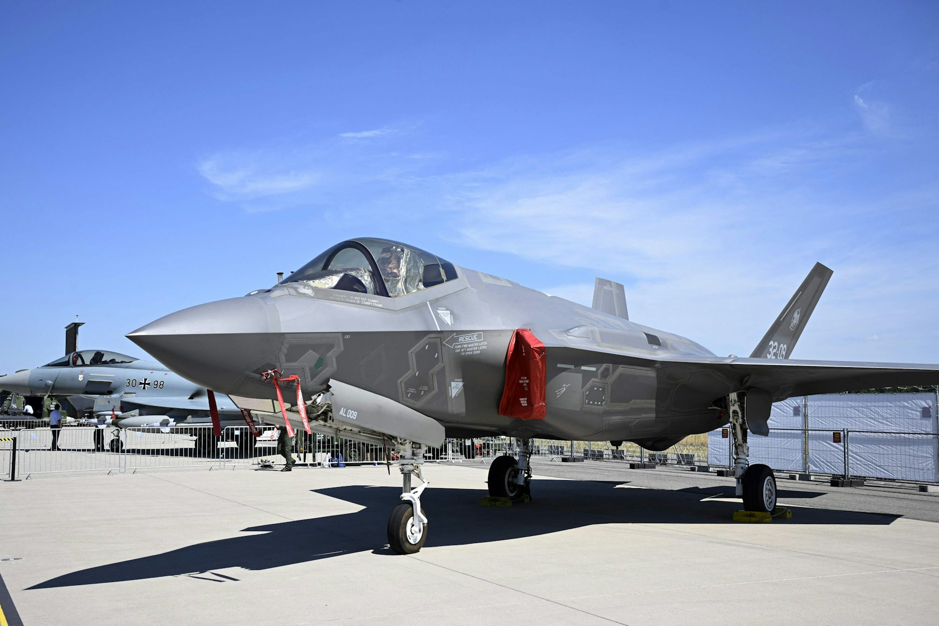 Auch ein hypermoderner F-35-Kampfjet aus den USA wird auf der ILA in Schönefeld gezeigt