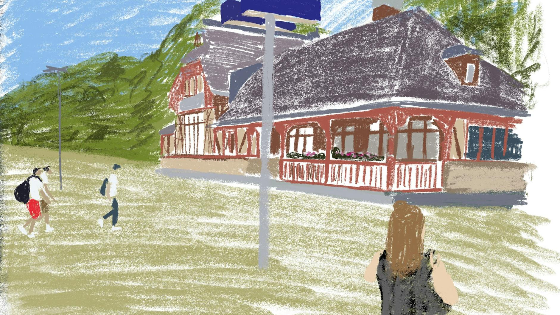 Halt im Kaiserbahnhof Joachimsthal. Hier kam einst Kaiser Wilhelm II. mit dem Sonderzug aus Berlin an, um mit der Kutsche zum Jagdschloss Hubertusstock weiterzufahren. Heute ist die Station ein Hörspielbahnhof.